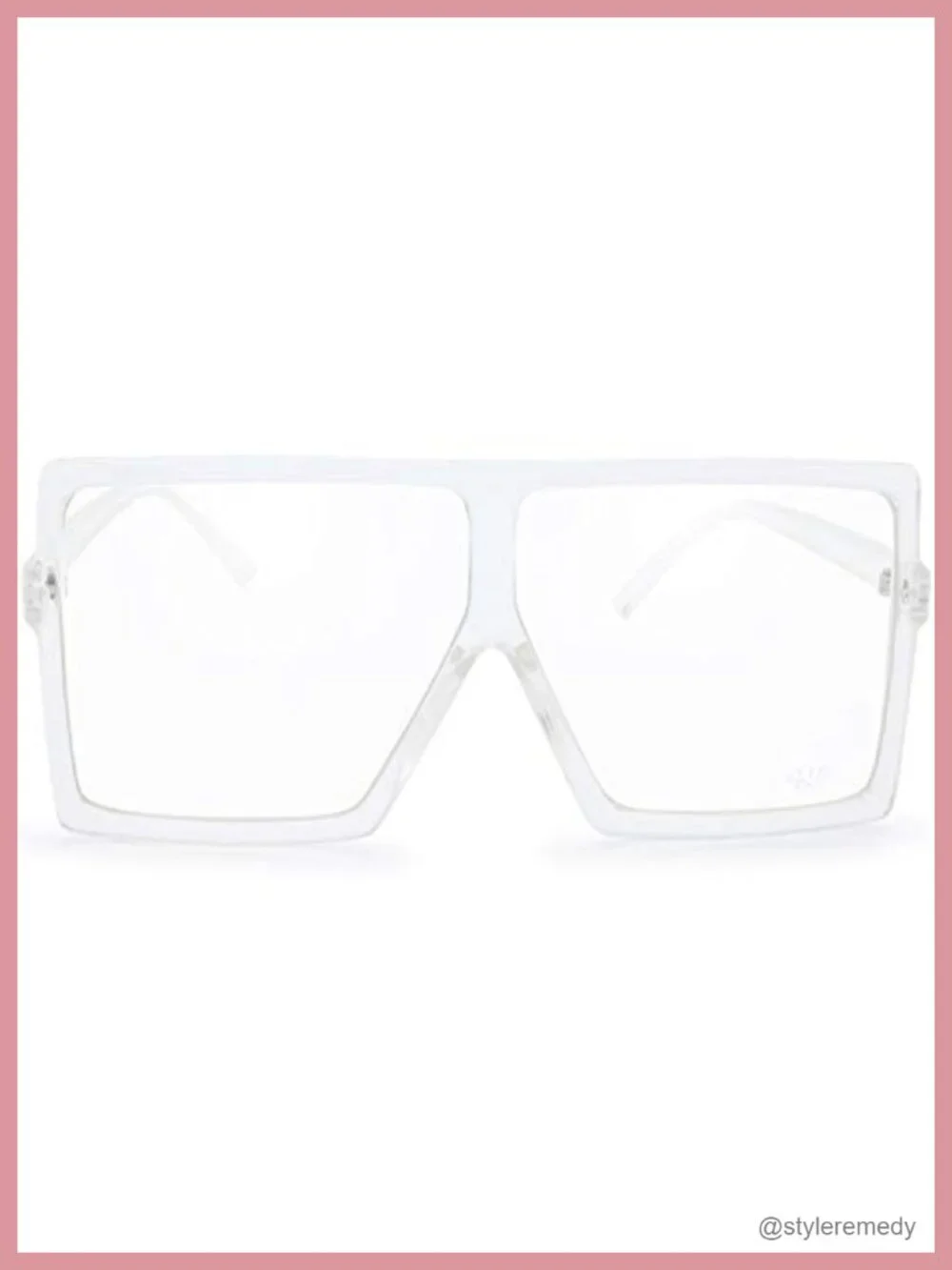 Oversized Flat Top Square Sunglasses UV400 Protection Plastic Frame